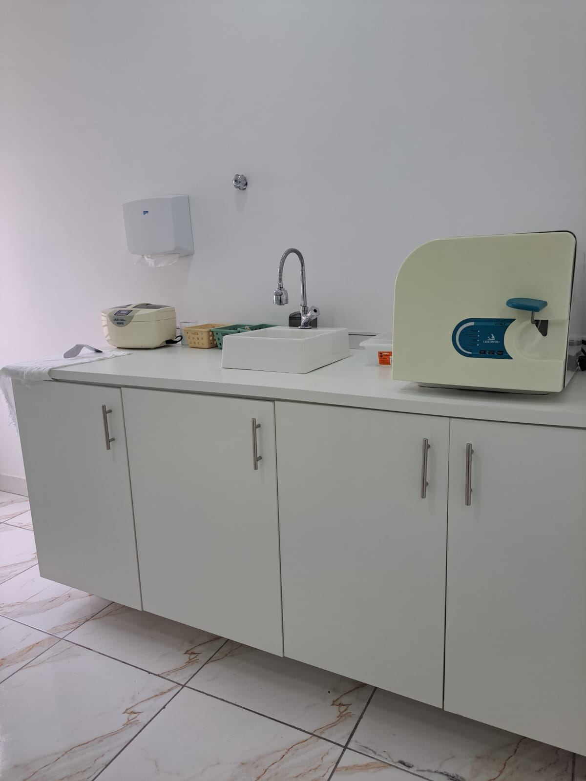 Área de esterilização com autoclave